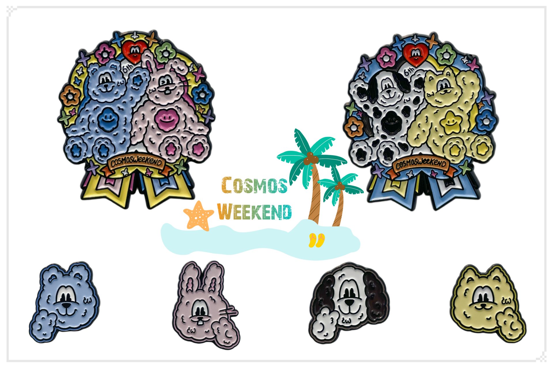 soft-enamel-pins-cute-fluffy-cartoon-animal-character-collection-showcase