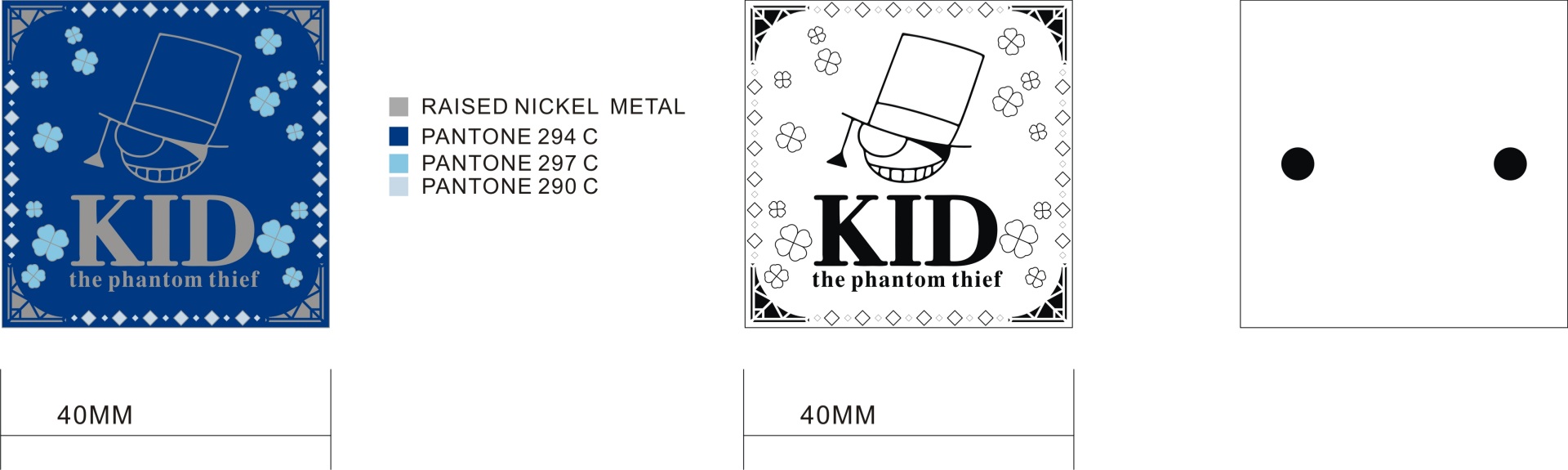 Custom Square Kid Phantom Thief Clover Hard Enamel Lapel Pin Design Drawing