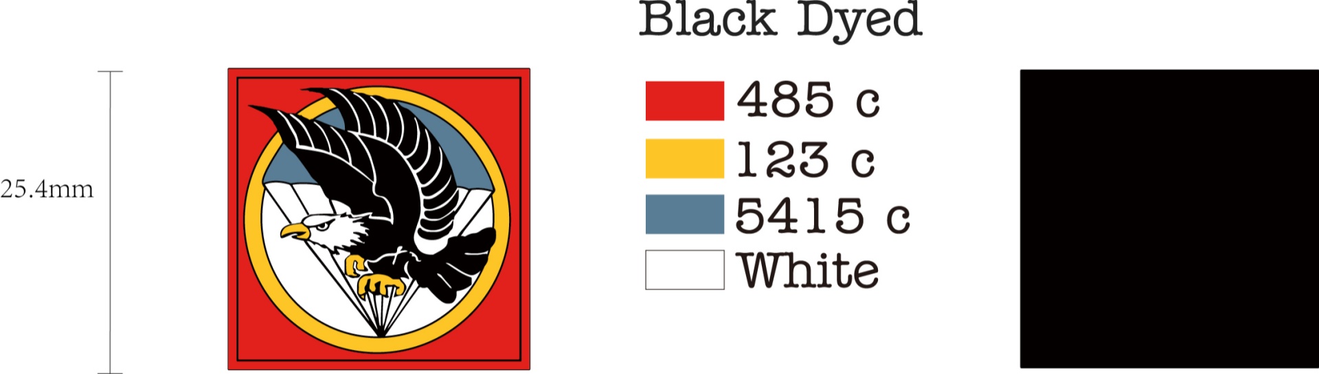 Custom Square Red Border Eagle Paratrooper Military Badge Dyed Metal Lapel Pin Design Drawing