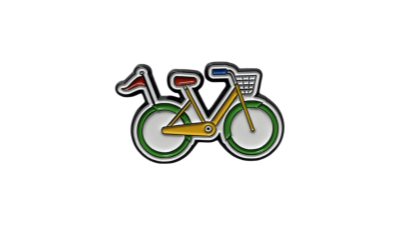 Die-Struck Bicycle Pin with Flag