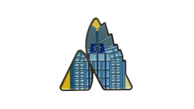 Soft Enamel Geometric Skyscraper Pin