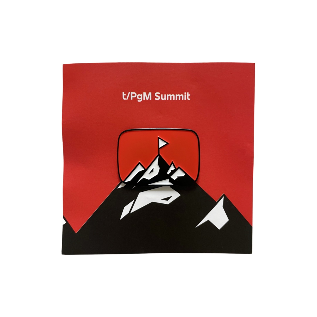 Custom t/PgM Summit Mountain Peak Flag Graphic Dyed Metal Pins With Custom Red Backing Card