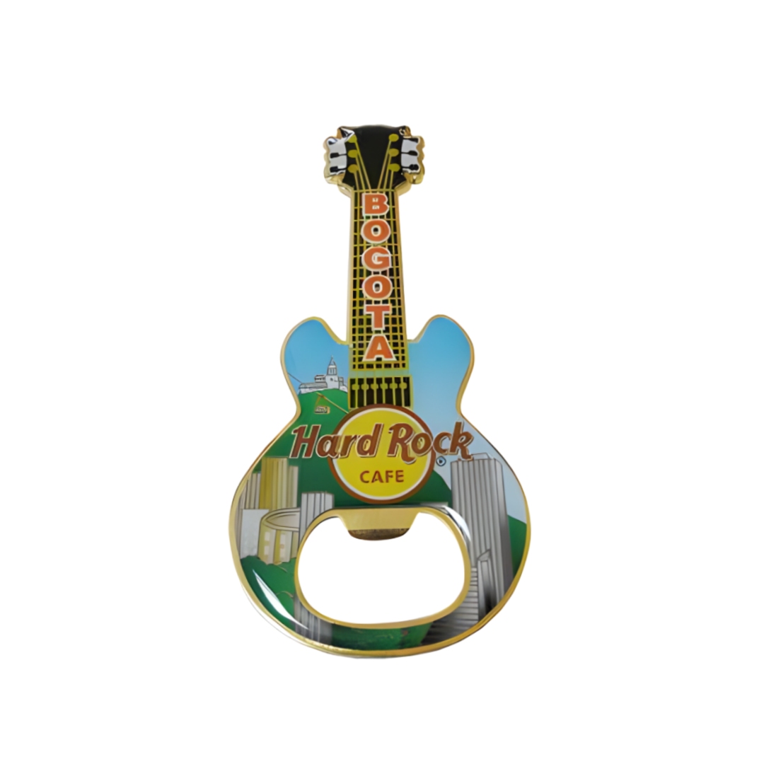 Custom Hard Rock Cafe Bogota Guitar Shaped Bottle Openers