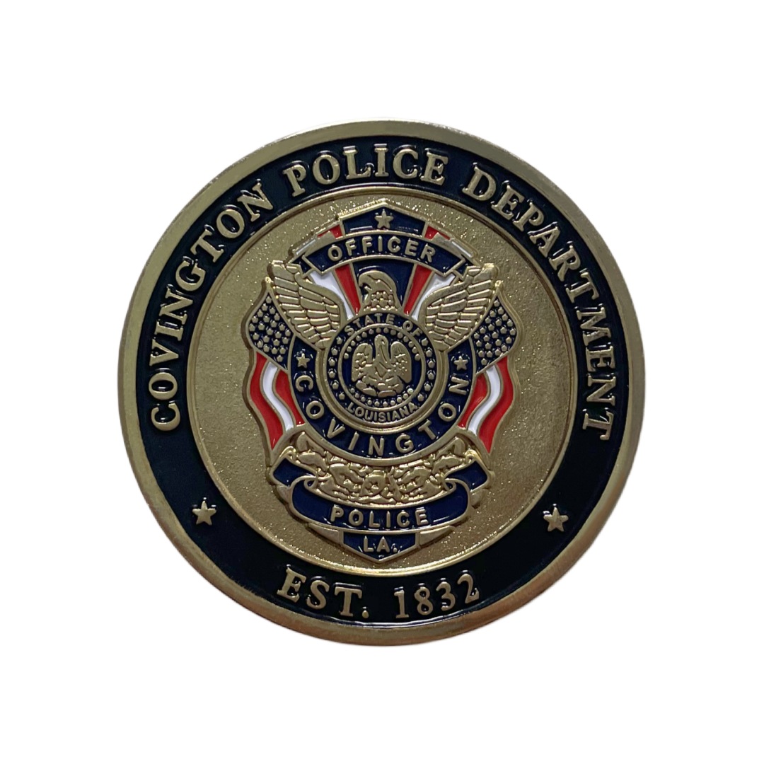 Custom Covington Police Department Zinc Alloy Challenge Coin