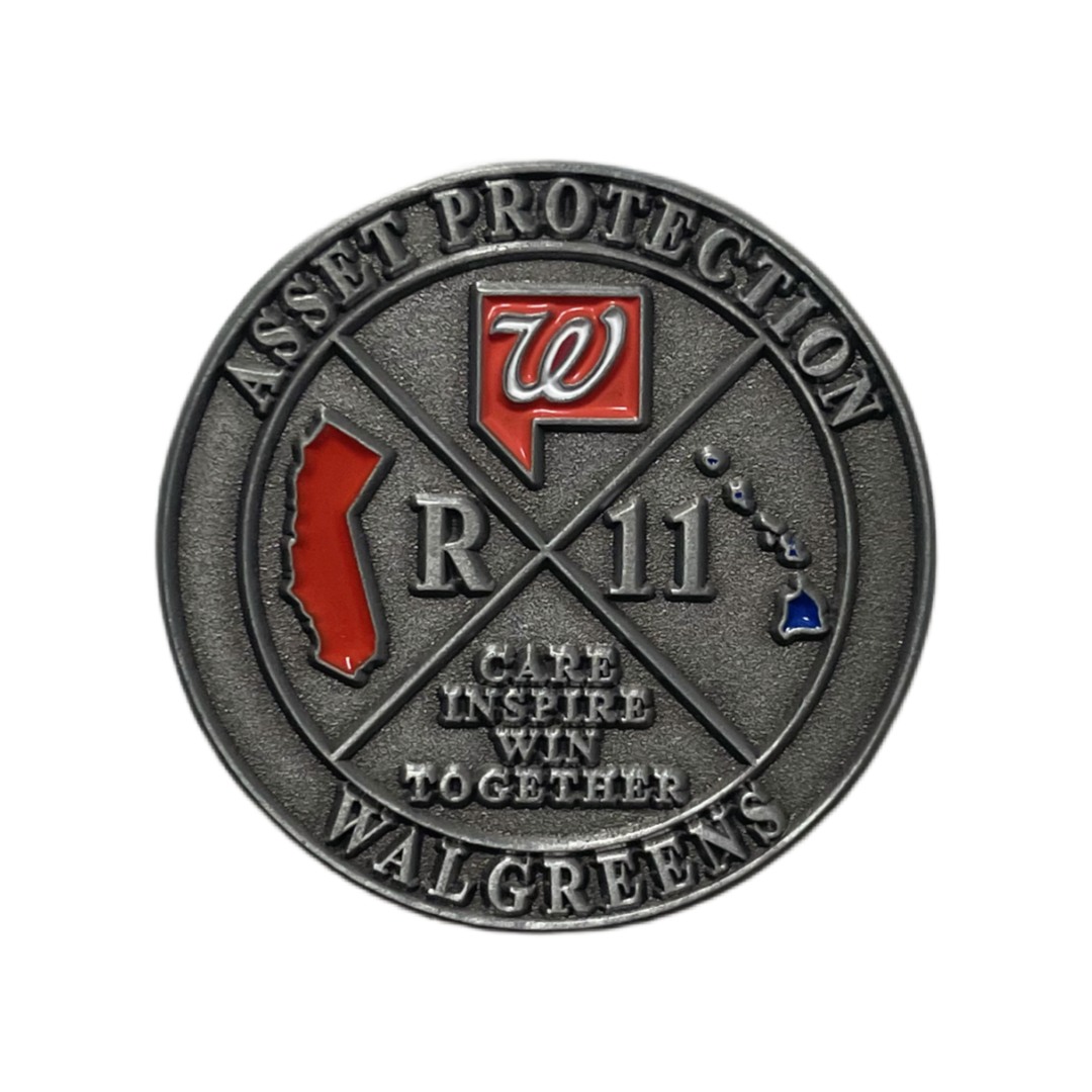 Custom Walgreens Asset Protection R11 Zinc Alloy Challenge Coin