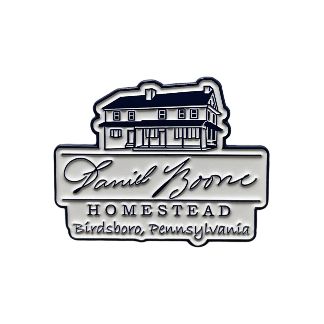 Custom Daniel Boone Homestead Vintage House Cutout Commemorative Dyed Metal Badges