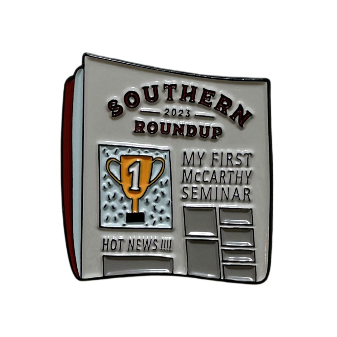 Custom Southern Roundup 2023 Newspaper Trophy Commemorative Dyed Metal Badges