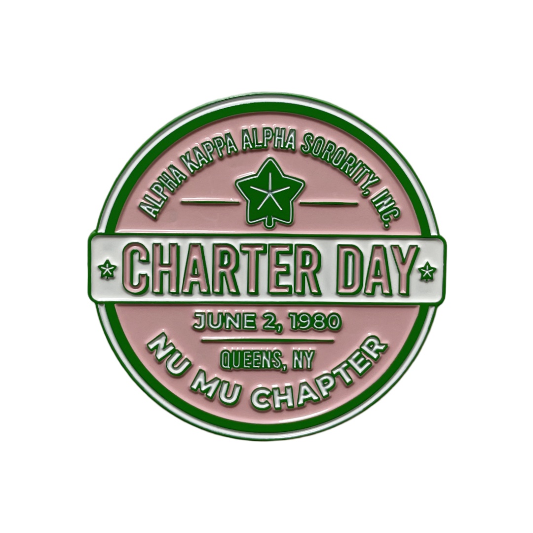 Custom Alpha Kappa Alpha Sorority Charter Day Corporate Dyed Metal Badges