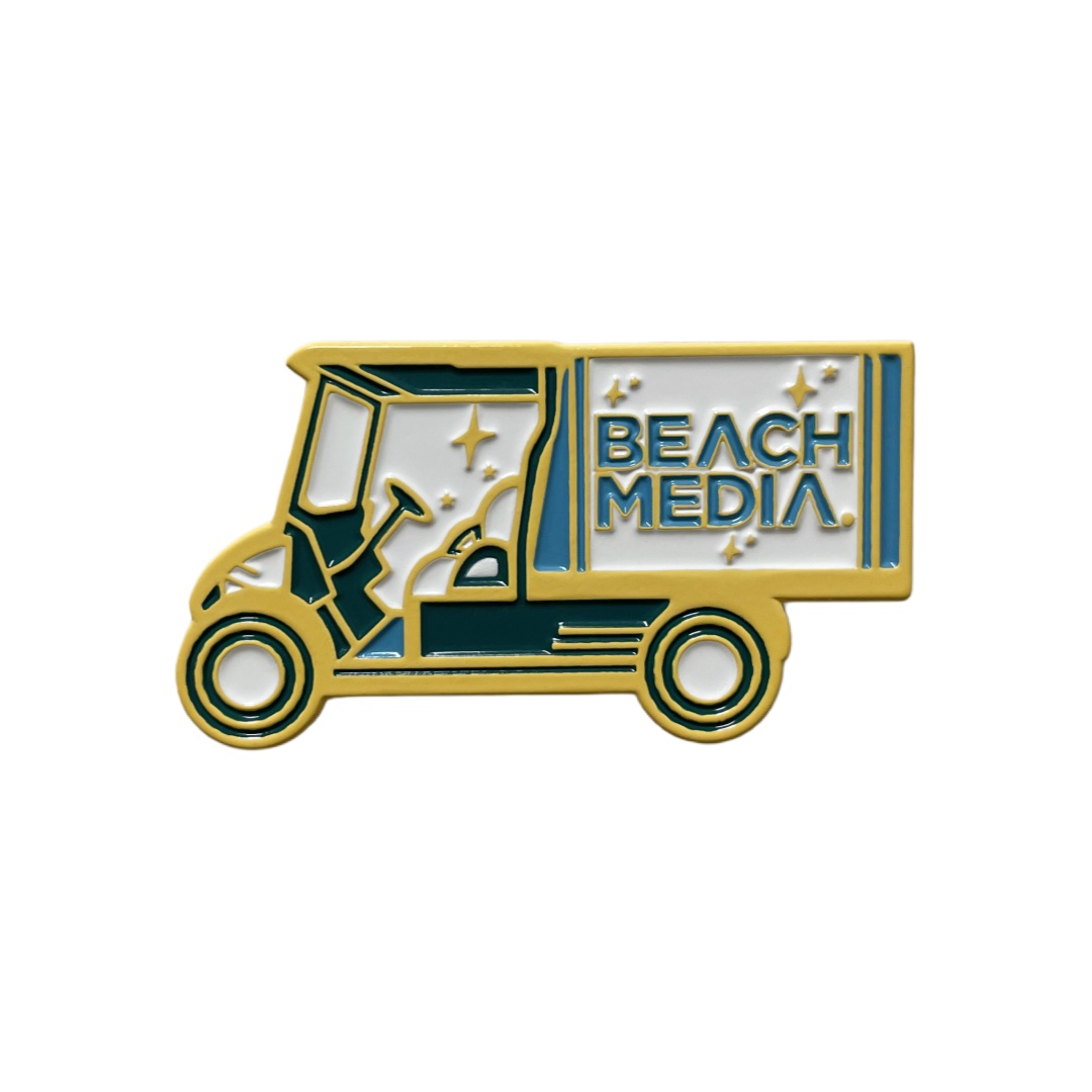 Custom Beach Media Golf Cart Corporate Dyed Metal Badges