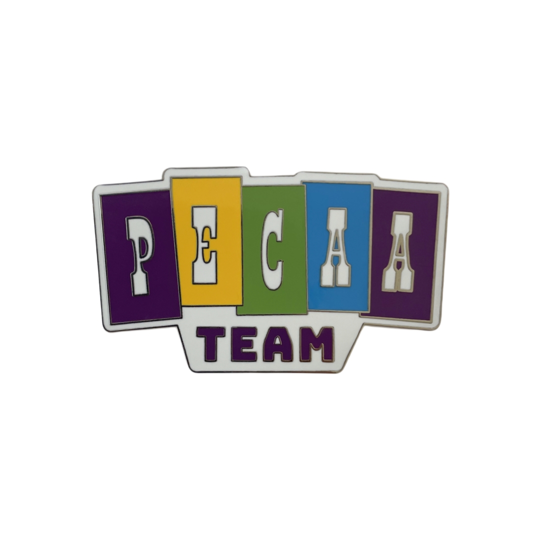 Custom PECAA Team Color Block Letter Corporate Hard Enamel Badges