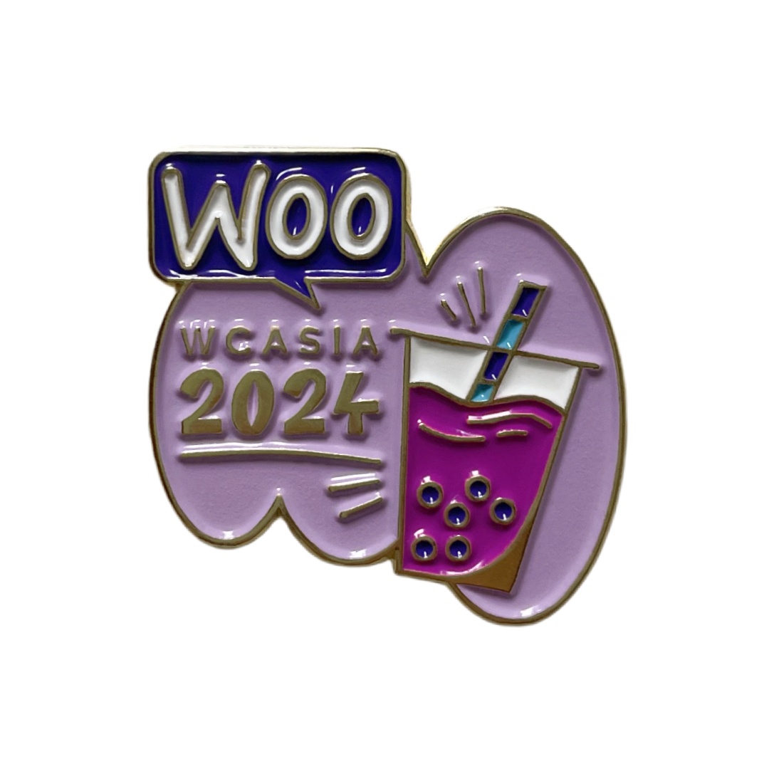 Custom WCASIA 2024 WOO Bubble Tea Corporate Soft Enamel Badges