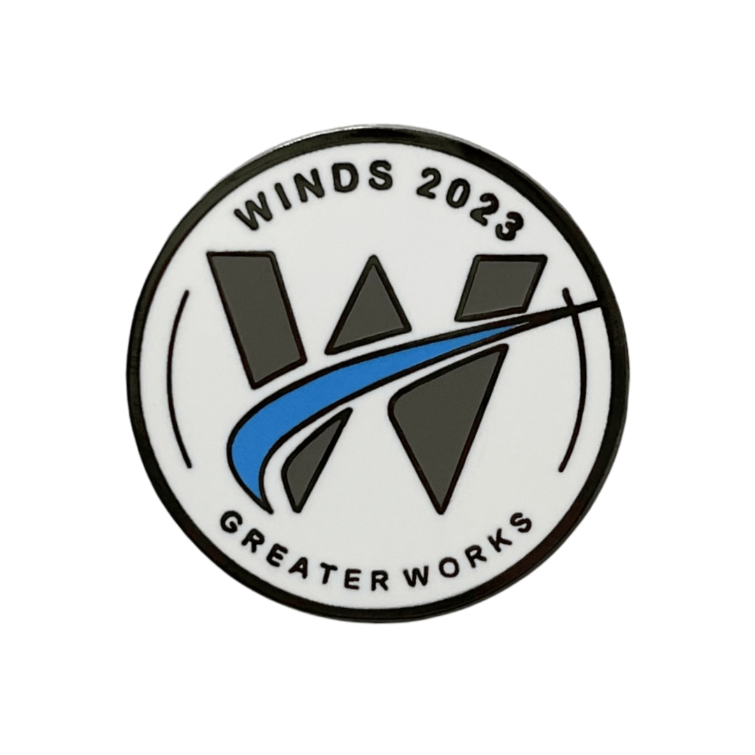 Custom Winds 2023 Greater Works W Logo Corporate Hard Enamel Badges