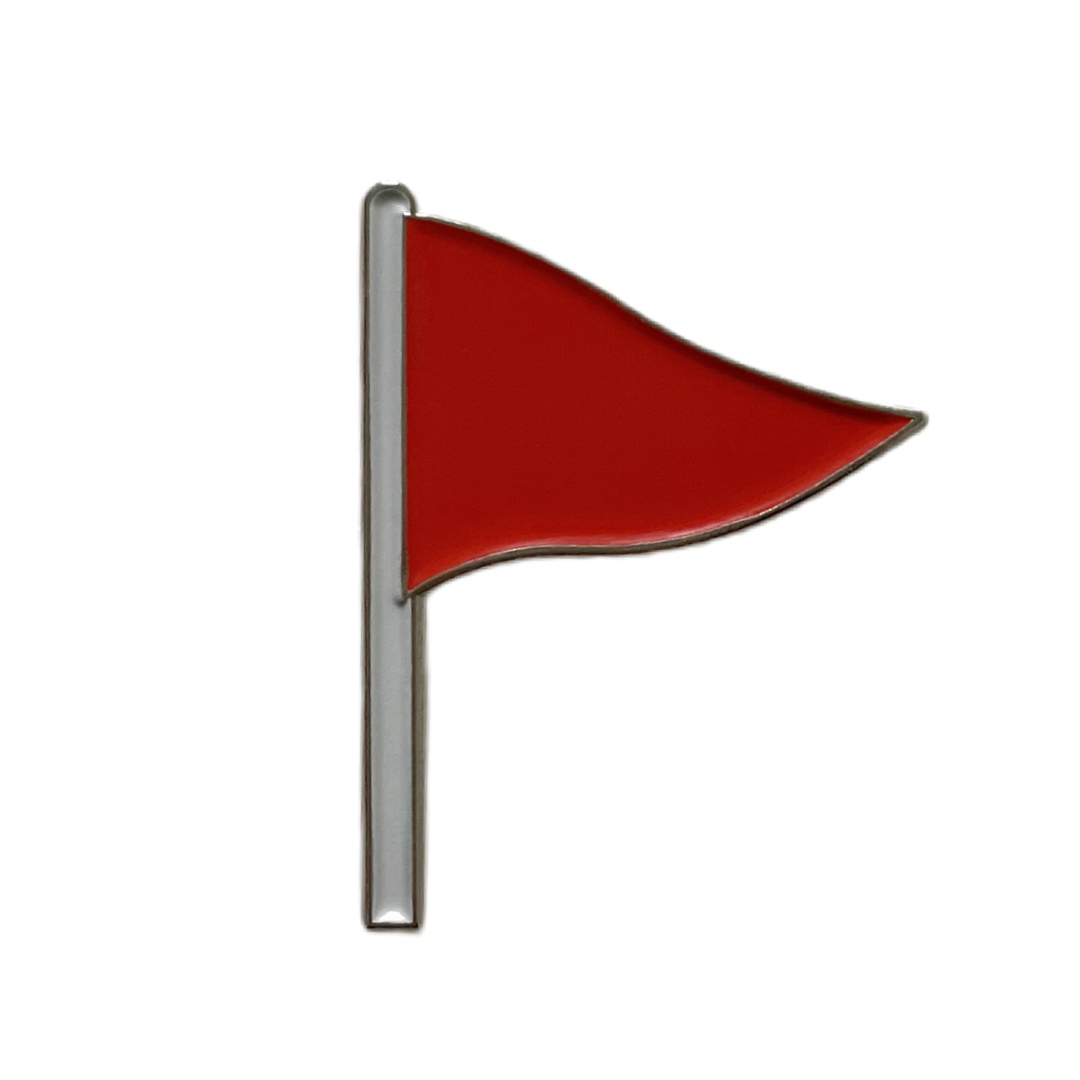 Custom Solid Red Pennant Flag Graphic Soft Enamel Flag Pins