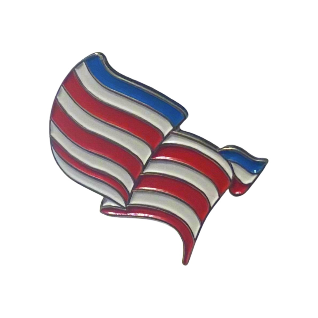 Custom Wavy USA Stripes Flag Graphic Soft Enamel Flag Pins