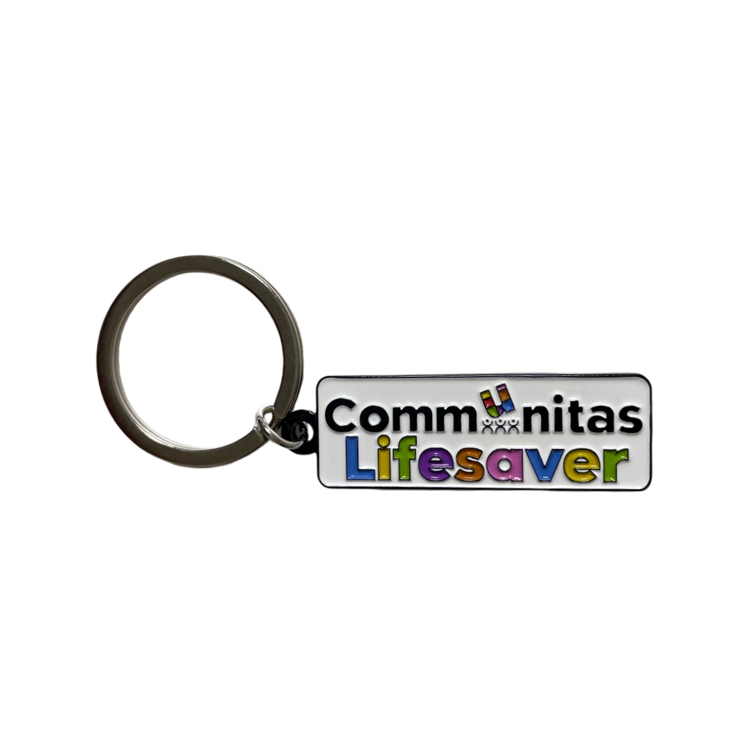 Custom Communitas Lifesaver Colorful Letter Text Soft Enamel Keychains
