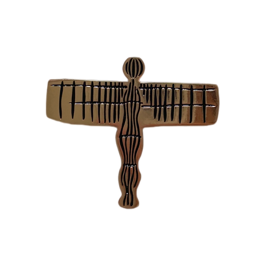 Custom Angel of the North Line Art Die Struck Pins