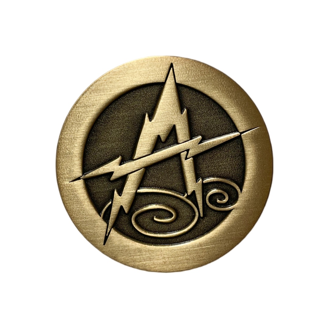 Custom Bronze A With Lightning Bolt Die Struck Pins