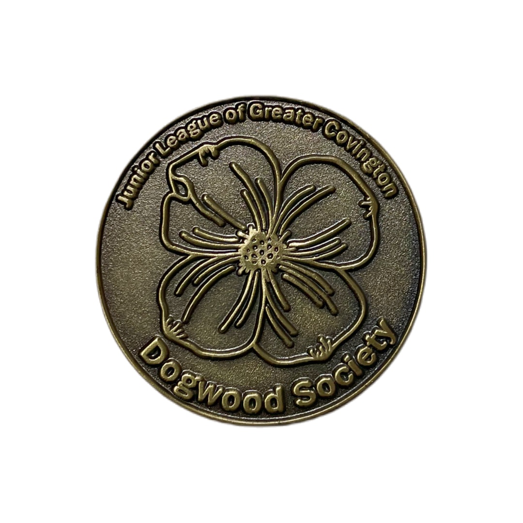 Custom Dogwood Society Flower Round Die Struck Pins
