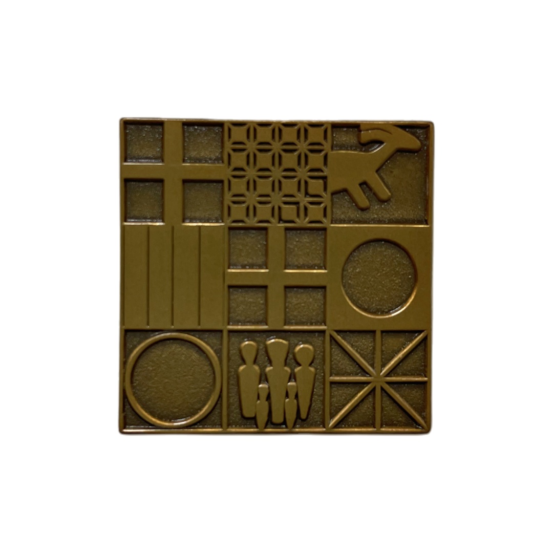 Custom Geometric Abstract Symbol Grid Die Struck Pins