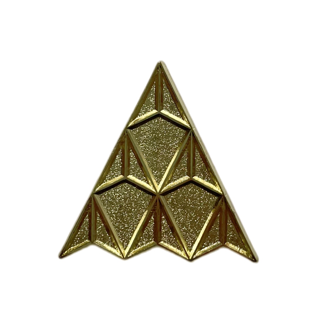 Custom Geometric Gold Triangle Pyramid Die Struck Pins