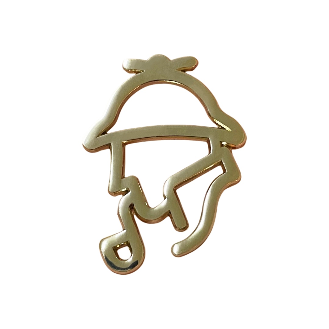 Custom Gold Indian Script Symbol Outline Die Struck Pins