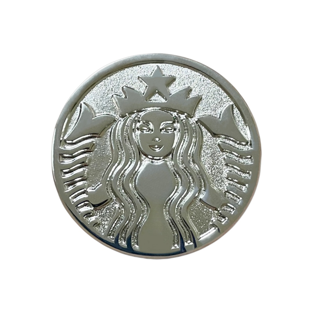 Custom Starbucks Silver Siren Logo Die Struck Pins