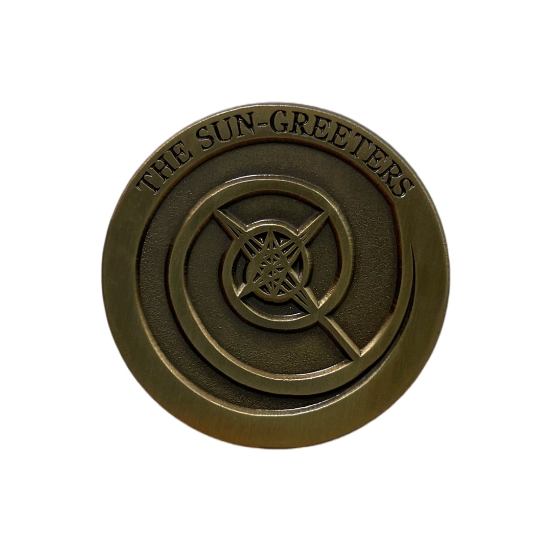 Custom The Sun-Greeters Round Emblem Die Struck Pins