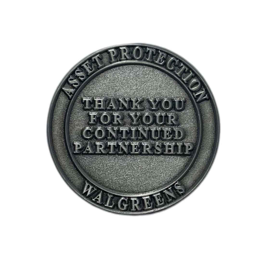 Custom Walgreens Asset Protection Thank You Die Struck Pins