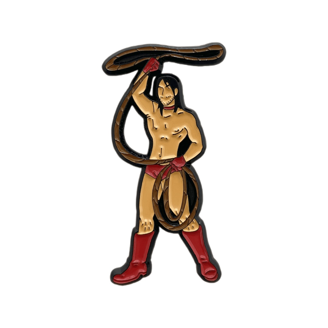 Custom Cowboy Lasso Cartoon Character Dyed Metal Pins