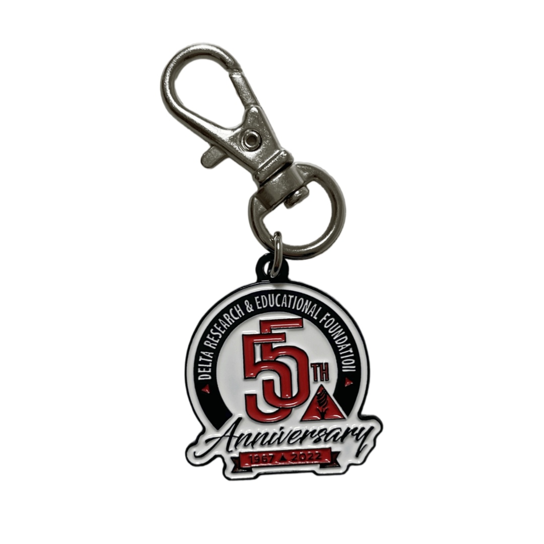 Custom Delta 55th Anniversary Commemorative Graphic Dyed Metal Pins