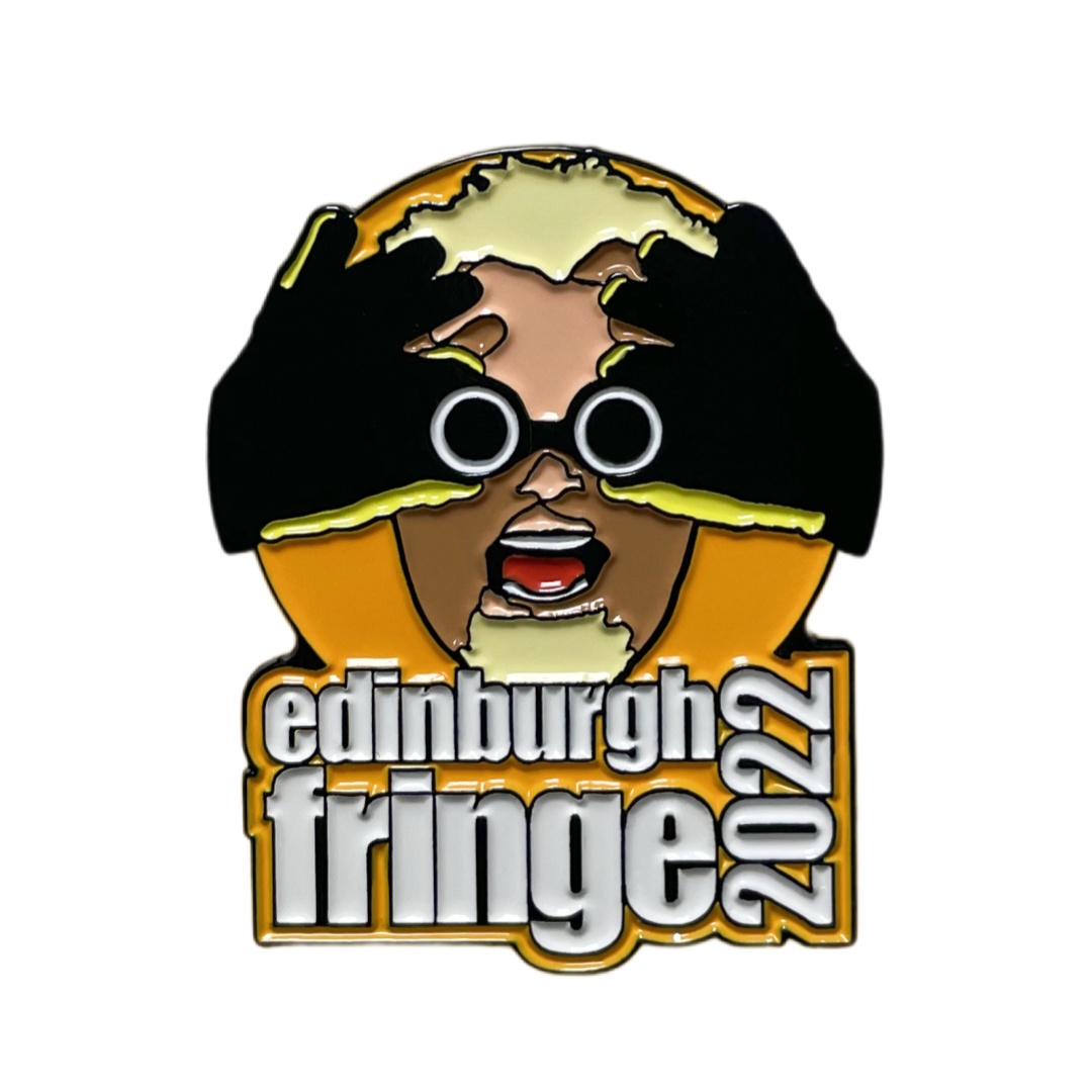 Custom Edinburgh Fringe 2022 Character Graphic Dyed Metal Pins