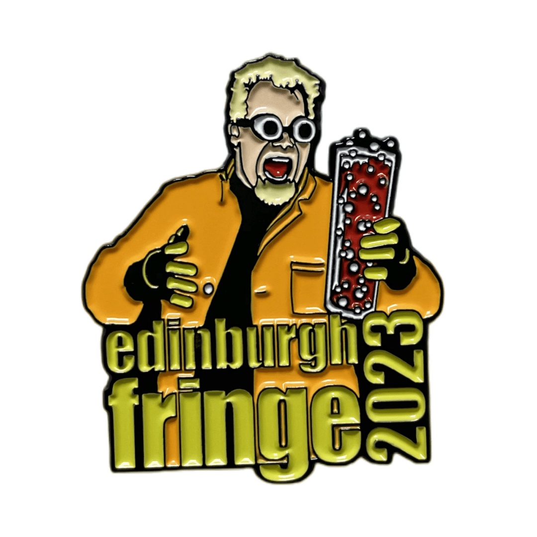 Custom Edinburgh Fringe 2023 Drink Man Cartoon Character Dyed Metal Pins