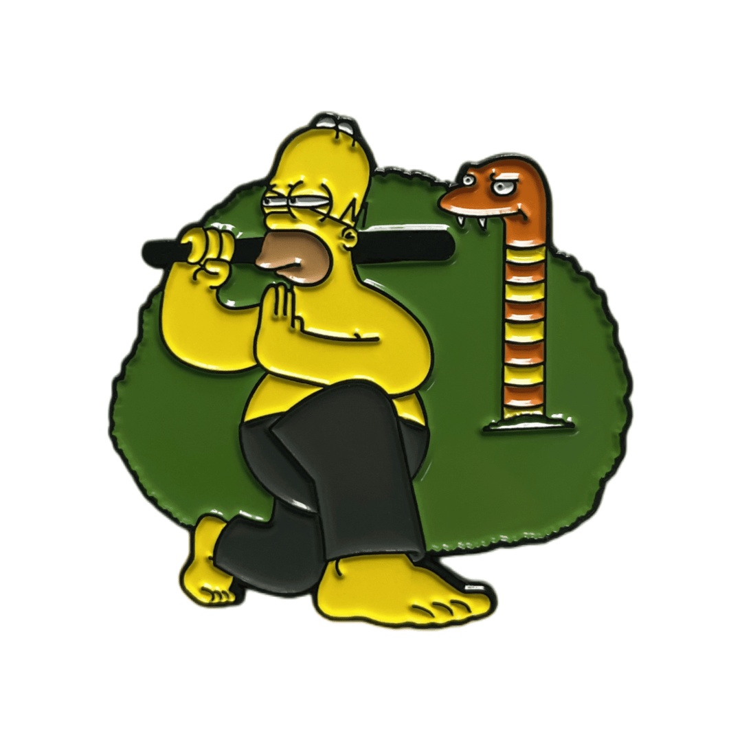 Custom Homer Simpson Snake Cartoon Character Dyed Metal Pins