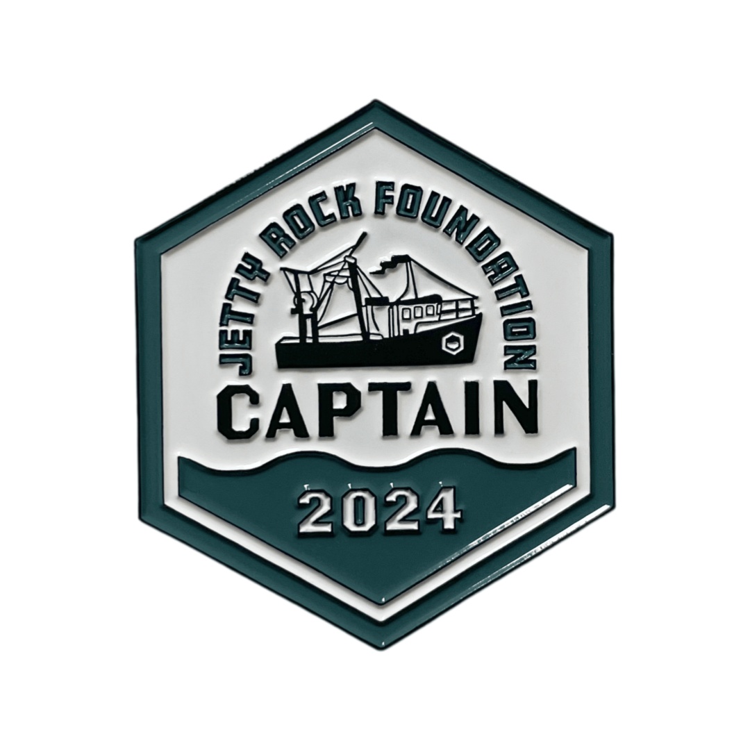 Custom Jetty Rock Foundation Captain Graphic Dyed Metal Pins