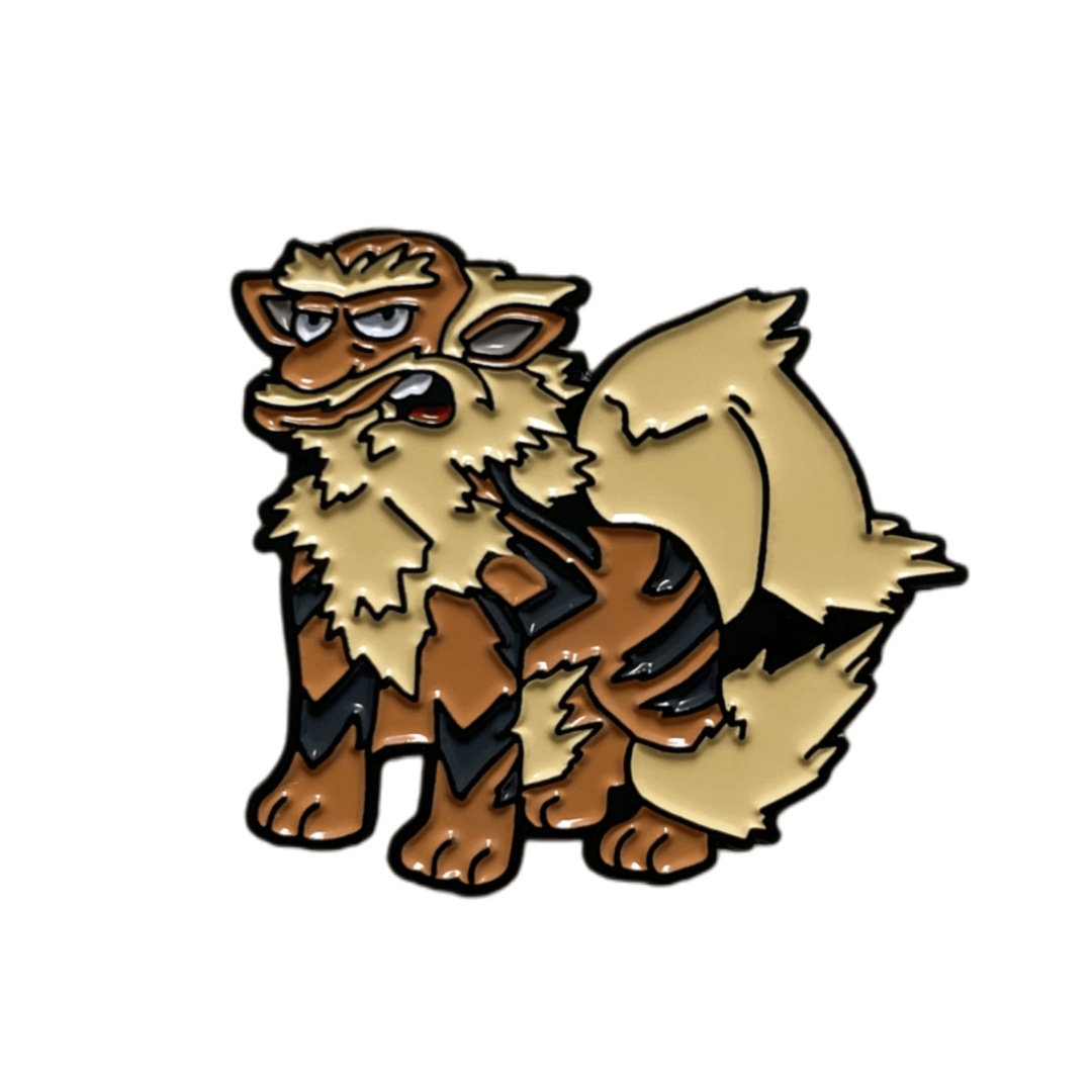 Custom Pokemon Arcanine Cartoon Character Dyed Metal Pins