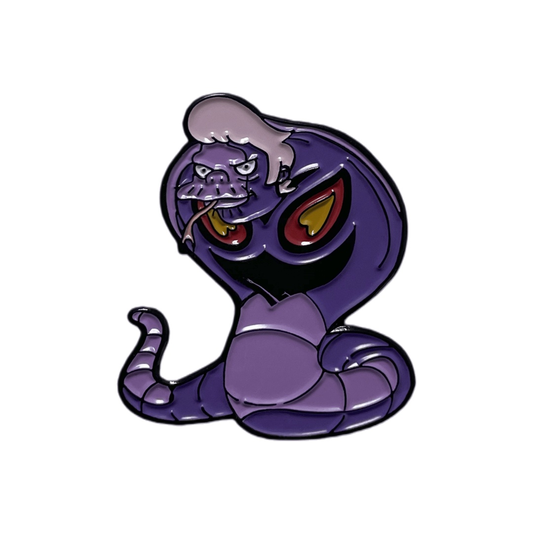 Custom Purple Cobra Villain Cartoon Character Dyed Metal Pins