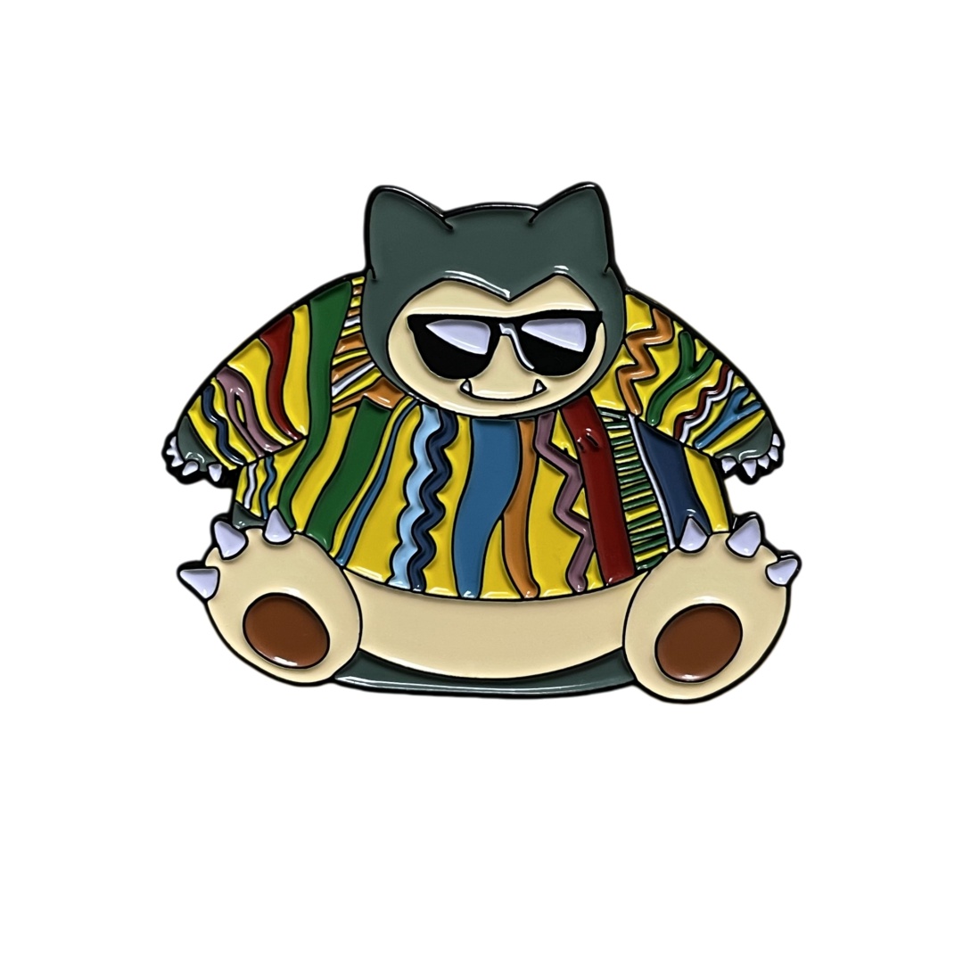 Custom Snorlax Sunglasses Cartoon Character Dyed Metal Pins