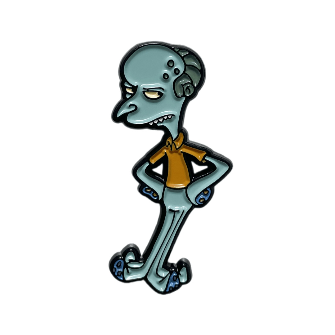 Custom Squidward Cartoon Character Dyed Metal Pins