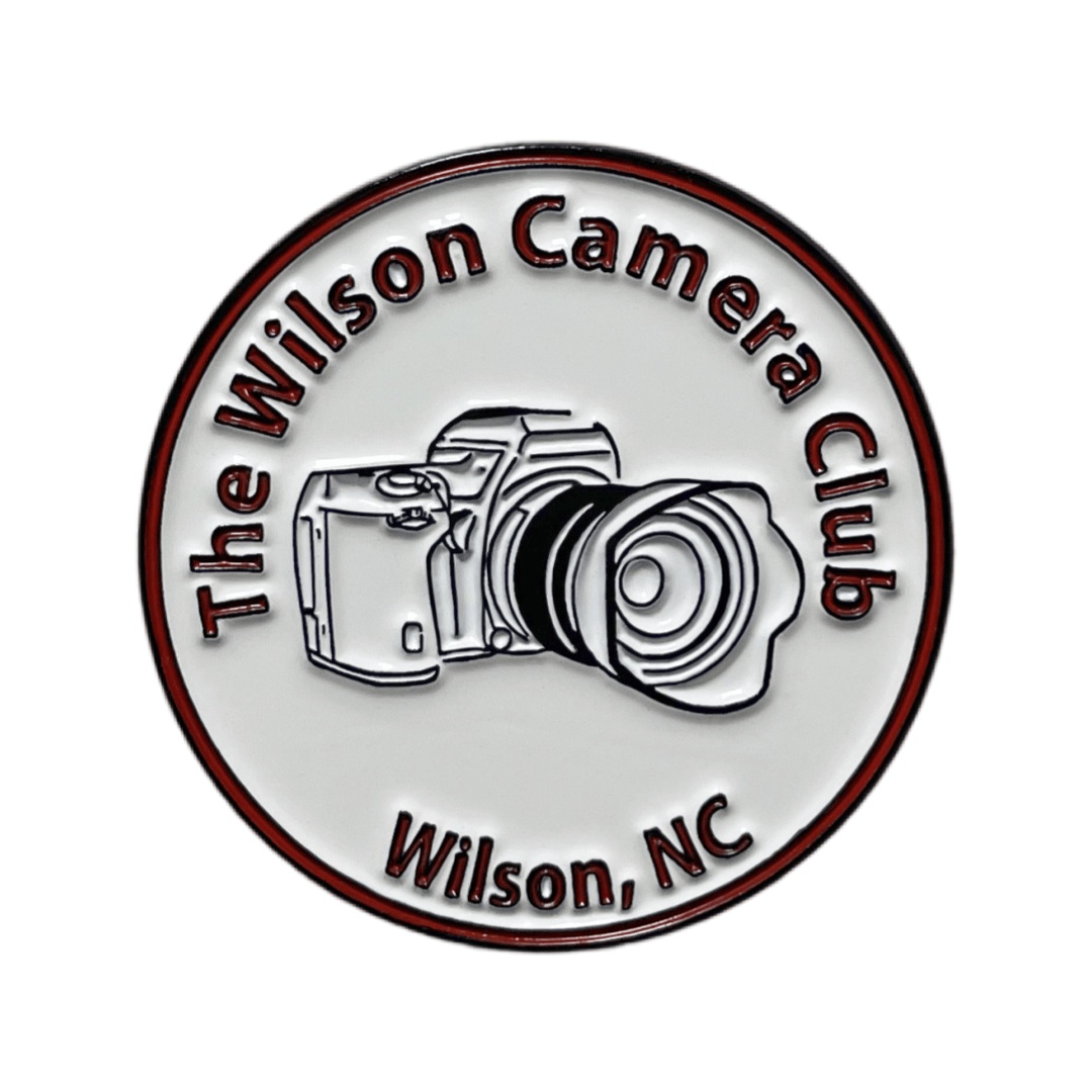 Custom Wilson NC Camera Club Round Graphic Dyed Metal Pins