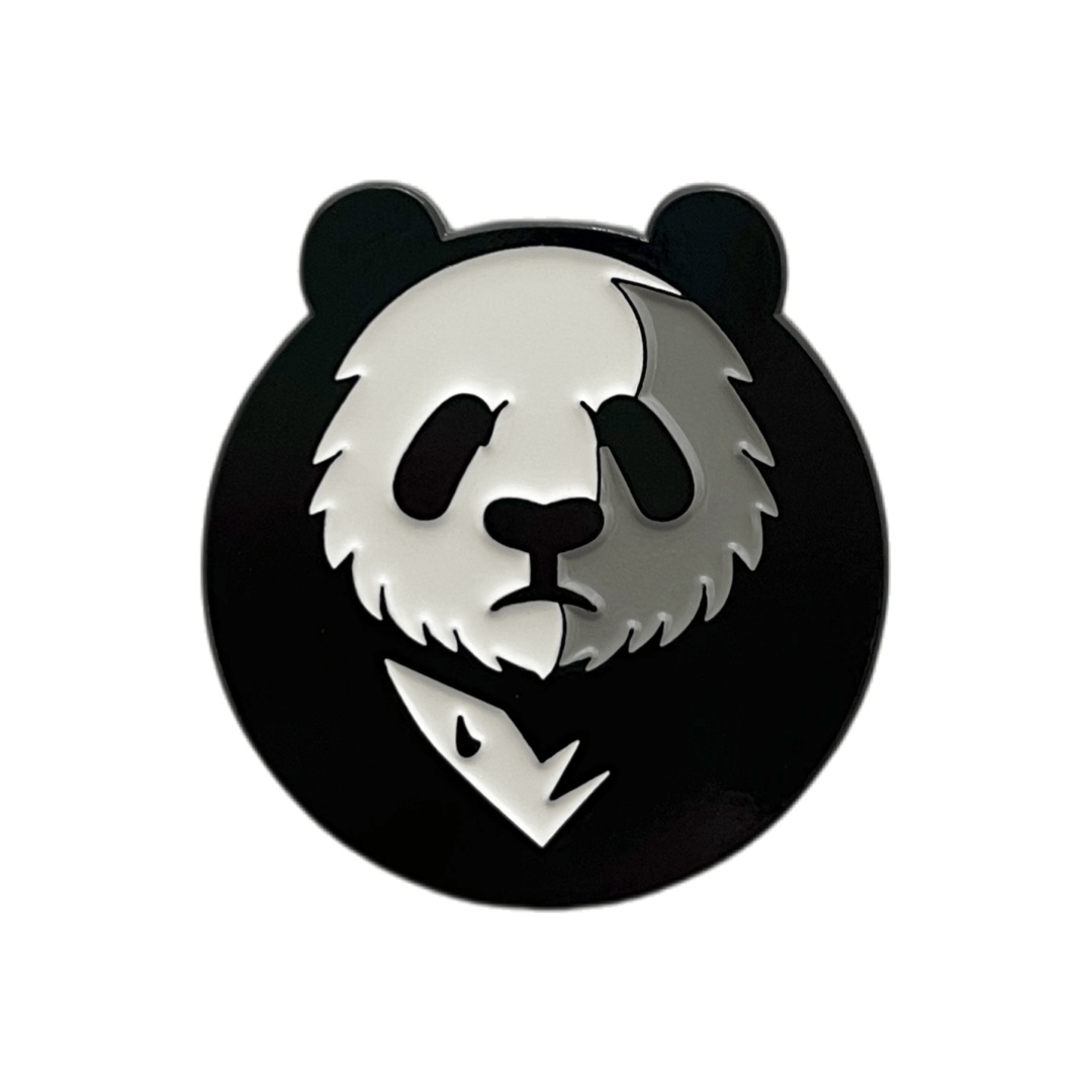 Custom Yin Yang Panda Fish Graphic Dyed Metal Pins