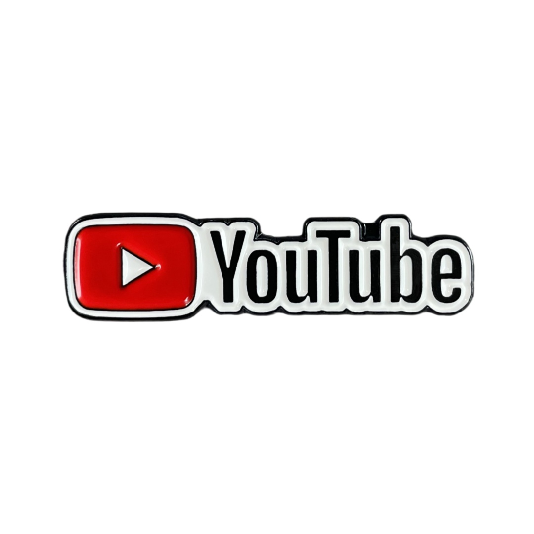 Custom YouTube Brand Logo Graphic Dyed Metal Pins