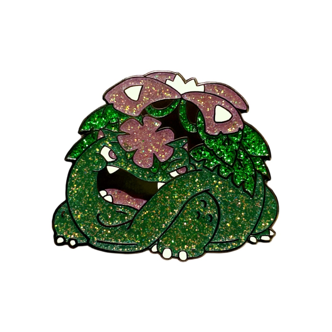 Custom Pokemon Venusaur Cartoon Glitter Pins