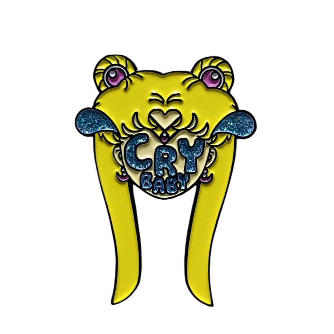 Custom Sailor Moon Cry Baby Glitter Letter Glitter Pins