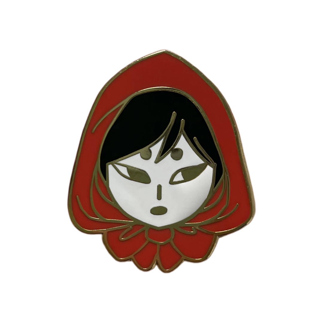 Custom Little Red Riding Hood Face Portrait Hard Enamel Pins