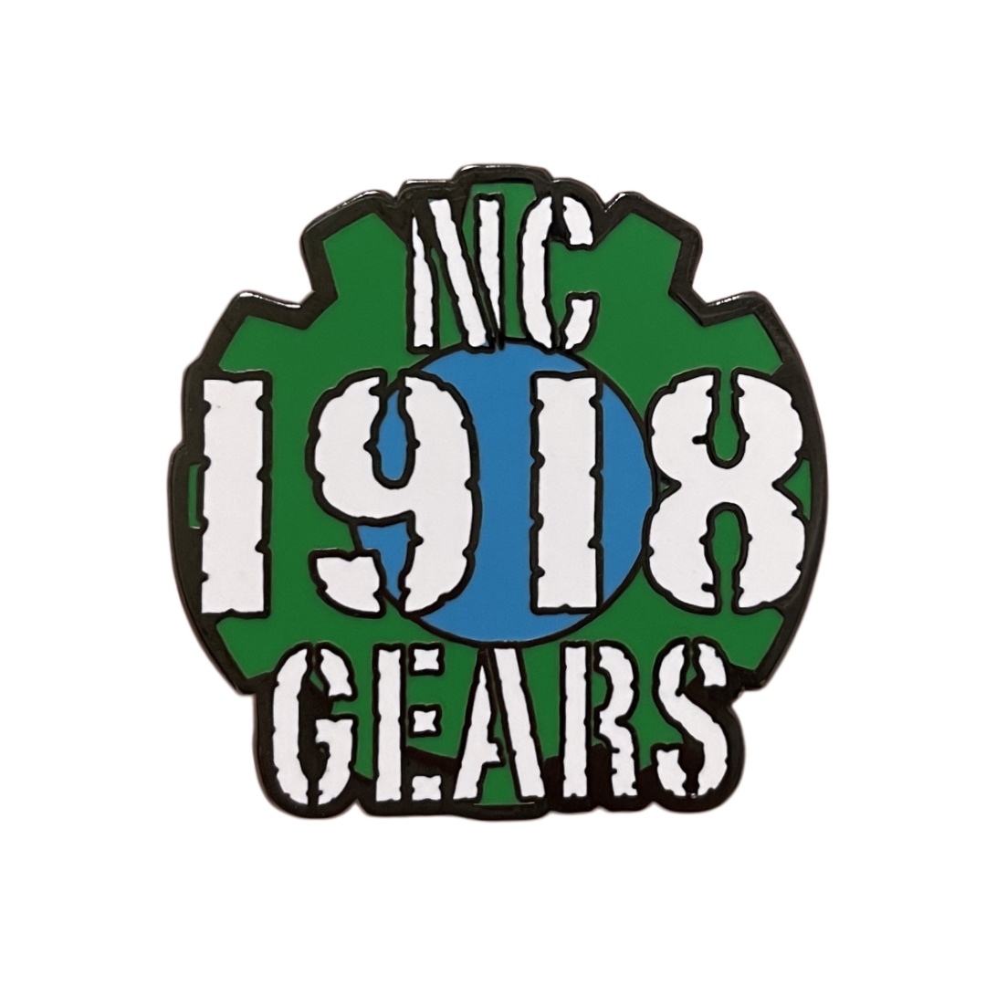 Custom NC 1918 Gears Gear Shaped Logo Hard Enamel Pins
