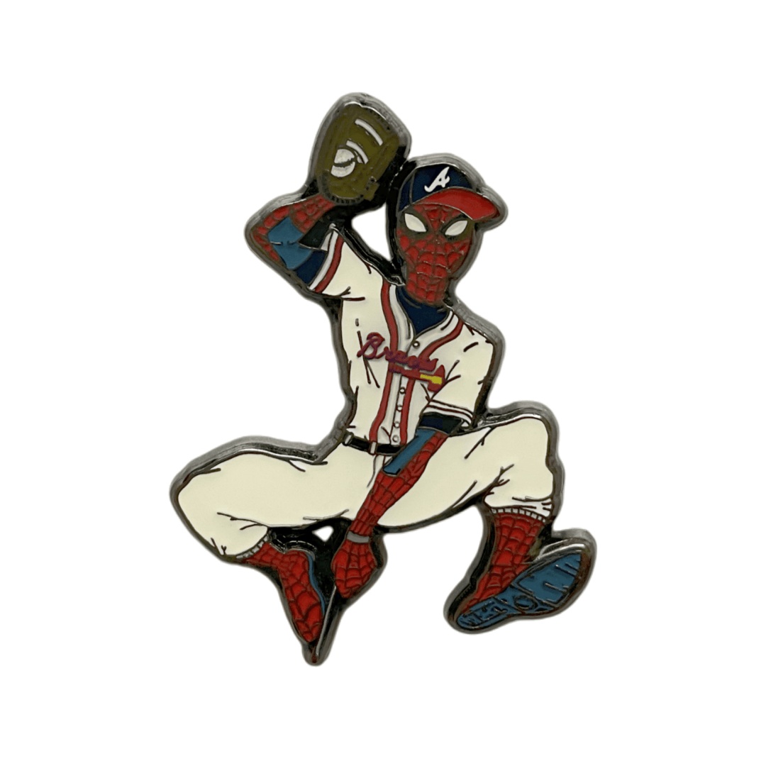 Custom Spiderman Atlanta Braves Baseball Player Hard Enamel Pins