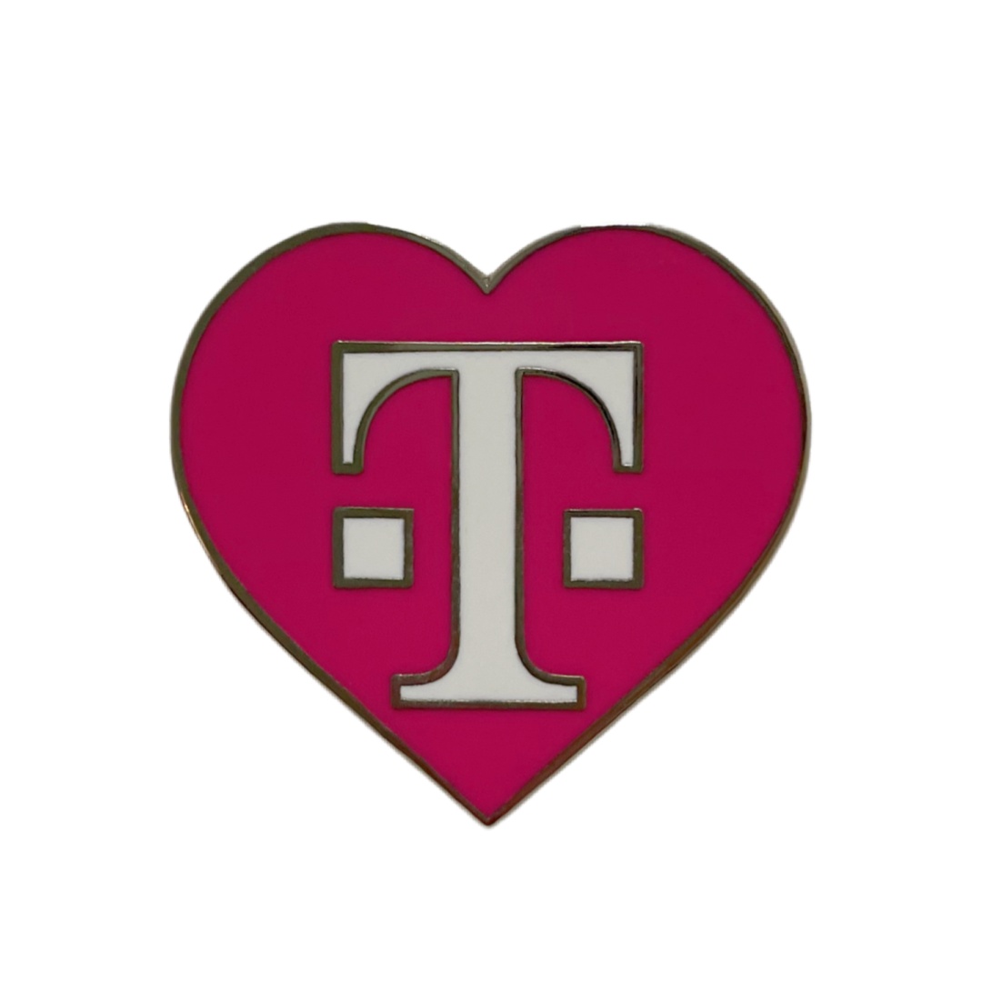 Custom T-Mobile Pink Heart Logo Hard Enamel Pins