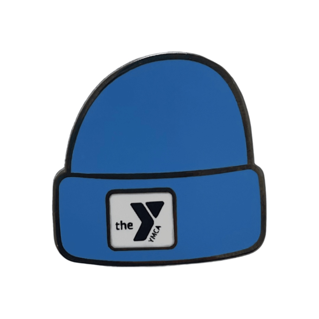 Custom YMCA Blue Winter Beanie Logo Hard Enamel Pins