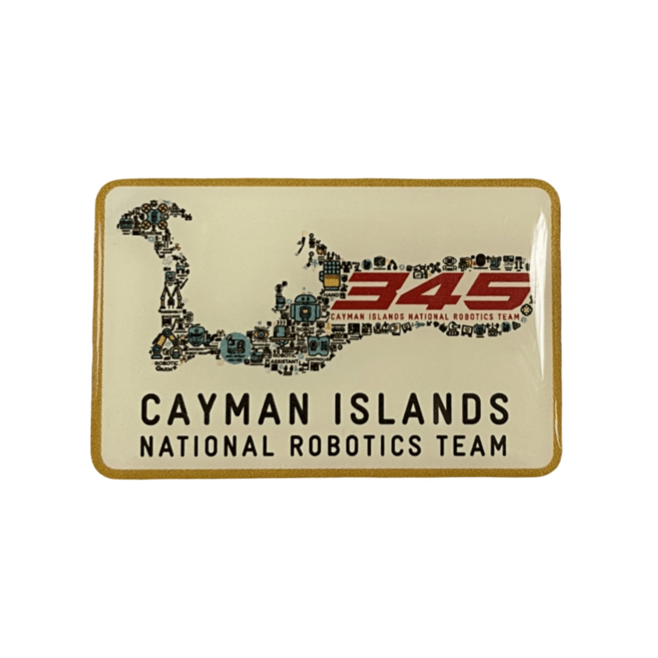 Custom Cayman Islands Robotics Team 345 Map Graphic Offset Printed Epoxy Pins