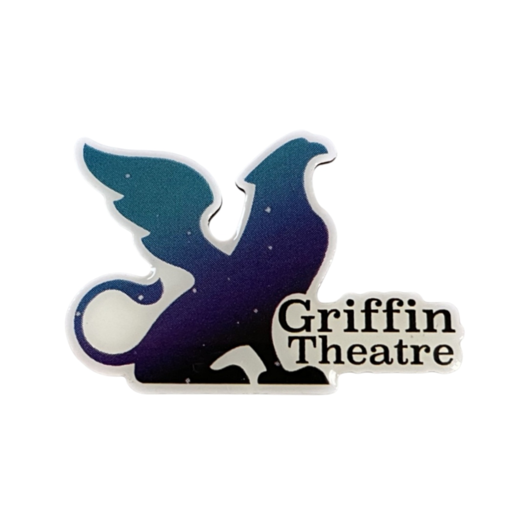Custom Gradient Griffin Theatre Brand Logo Offset Printed Epoxy Pins